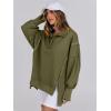 image:imageANRABESS Womens Sweatshirts Oversized Casual Loose Button Up Henley Pullover Top High Low Split 2025 Fall Fashion OutfitsArmy Green