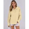 image:imageANRABESS Womens Sweatshirts Oversized Casual Loose Button Up Henley Pullover Top High Low Split 2025 Fall Fashion OutfitsBeige