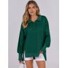 image:imageANRABESS Womens Sweatshirts Oversized Casual Loose Button Up Henley Pullover Top High Low Split 2025 Fall Fashion OutfitsForest