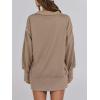 image:imageANRABESS Womens Sweatshirts Oversized Casual Loose Button Up Henley Pullover Top High Low Split 2025 Fall Fashion OutfitsKhaki