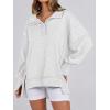image:imageANRABESS Womens Sweatshirts Oversized Casual Loose Button Up Henley Pullover Top High Low Split 2025 Fall Fashion OutfitsLight Grey
