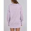 image:imageANRABESS Womens Sweatshirts Oversized Casual Loose Button Up Henley Pullover Top High Low Split 2025 Fall Fashion OutfitsLight Purple