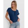 image:imageANRABESS Womens T Shirts Pleated amp Short Sleeve Summer Tops Business Casual Dressy Blouses 2026 Cute Fashion ClothesBlue