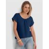 image:imageANRABESS Womens T Shirts Pleated amp Short Sleeve Summer Tops Business Casual Dressy Blouses 2026 Cute Fashion ClothesBlue