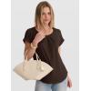image:imageANRABESS Womens T Shirts Pleated amp Short Sleeve Summer Tops Business Casual Dressy Blouses 2026 Cute Fashion ClothesBrown