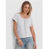 image:imageANRABESS Womens T Shirts Pleated amp Short Sleeve Summer Tops Business Casual Dressy Blouses 2026 Cute Fashion ClothesWhite
