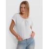image:imageANRABESS Womens T Shirts Pleated amp Short Sleeve Summer Tops Business Casual Dressy Blouses 2026 Cute Fashion ClothesWhite