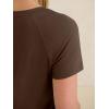 image:imageANRABESS Womens Tops Short Sleeve V Neck Shirts Summer Basic Tee Trendy Cute Tshirts 2026 Spring Casual OutfitsBrown