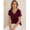 image:imageANRABESS Womens Tops Short Sleeve V Neck Shirts Summer Basic Tee Trendy Cute Tshirts 2026 Spring Casual OutfitsBurgundy