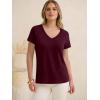 image:imageANRABESS Womens Tops Short Sleeve V Neck Shirts Summer Basic Tee Trendy Cute Tshirts 2026 Spring Casual OutfitsBurgundy