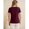 image:imageANRABESS Womens Tops Short Sleeve V Neck Shirts Summer Basic Tee Trendy Cute Tshirts 2026 Spring Casual OutfitsBurgundy