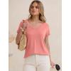 image:imageANRABESS Womens Tops Short Sleeve V Neck Shirts Summer Basic Tee Trendy Cute Tshirts 2026 Spring Casual OutfitsCoral