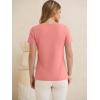 image:imageANRABESS Womens Tops Short Sleeve V Neck Shirts Summer Basic Tee Trendy Cute Tshirts 2026 Spring Casual OutfitsCoral