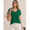 image:imageANRABESS Womens Tops Short Sleeve V Neck Shirts Summer Basic Tee Trendy Cute Tshirts 2026 Spring Casual OutfitsDark Green
