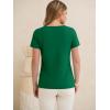 image:imageANRABESS Womens Tops Short Sleeve V Neck Shirts Summer Basic Tee Trendy Cute Tshirts 2026 Spring Casual OutfitsDark Green