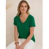 image:imageANRABESS Womens Tops Short Sleeve V Neck Shirts Summer Basic Tee Trendy Cute Tshirts 2026 Spring Casual OutfitsDark Green