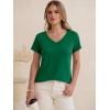 image:imageANRABESS Womens Tops Short Sleeve V Neck Shirts Summer Basic Tee Trendy Cute Tshirts 2026 Spring Casual OutfitsDark Green