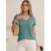 image:imageANRABESS Womens Tops Short Sleeve V Neck Shirts Summer Basic Tee Trendy Cute Tshirts 2026 Spring Casual OutfitsGray Green