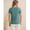 image:imageANRABESS Womens Tops Short Sleeve V Neck Shirts Summer Basic Tee Trendy Cute Tshirts 2026 Spring Casual OutfitsGray Green