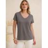 image:imageANRABESS Womens Tops Short Sleeve V Neck Shirts Summer Basic Tee Trendy Cute Tshirts 2026 Spring Casual OutfitsGray Taupe