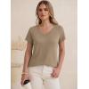 image:imageANRABESS Womens Tops Short Sleeve V Neck Shirts Summer Basic Tee Trendy Cute Tshirts 2026 Spring Casual OutfitsLight Khaki