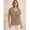 image:imageANRABESS Womens Tops Short Sleeve V Neck Shirts Summer Basic Tee Trendy Cute Tshirts 2026 Spring Casual OutfitsLight Khaki