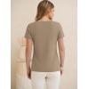 image:imageANRABESS Womens Tops Short Sleeve V Neck Shirts Summer Basic Tee Trendy Cute Tshirts 2026 Spring Casual OutfitsLight Khaki