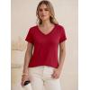 image:imageANRABESS Womens Tops Short Sleeve V Neck Shirts Summer Basic Tee Trendy Cute Tshirts 2026 Spring Casual OutfitsRed