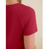 image:imageANRABESS Womens Tops Short Sleeve V Neck Shirts Summer Basic Tee Trendy Cute Tshirts 2026 Spring Casual OutfitsRed