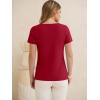 image:imageANRABESS Womens Tops Short Sleeve V Neck Shirts Summer Basic Tee Trendy Cute Tshirts 2026 Spring Casual OutfitsRed