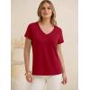 image:imageANRABESS Womens Tops Short Sleeve V Neck Shirts Summer Basic Tee Trendy Cute Tshirts 2026 Spring Casual OutfitsRed