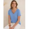 image:imageANRABESS Womens Tops Short Sleeve V Neck Shirts Summer Basic Tee Trendy Cute Tshirts 2026 Spring Casual OutfitsSky Blue
