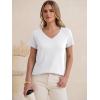 image:imageANRABESS Womens Tops Short Sleeve V Neck Shirts Summer Basic Tee Trendy Cute Tshirts 2026 Spring Casual OutfitsWhite