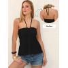 image:imageANRABESS Womens Tube Top Summer Strapless Tie Front Ruched Peplum Flared Hem Cute Bandeau Halter Tops 2026 Vacation OutfitsBlack