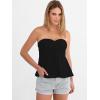 image:imageANRABESS Womens Tube Top Summer Strapless Tie Front Ruched Peplum Flared Hem Cute Bandeau Halter Tops 2026 Vacation OutfitsBlack