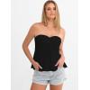 image:imageANRABESS Womens Tube Top Summer Strapless Tie Front Ruched Peplum Flared Hem Cute Bandeau Halter Tops 2026 Vacation OutfitsBlack