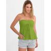 image:imageANRABESS Womens Tube Top Summer Strapless Tie Front Ruched Peplum Flared Hem Cute Bandeau Halter Tops 2026 Vacation OutfitsGreen