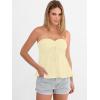 image:imageANRABESS Womens Tube Top Summer Strapless Tie Front Ruched Peplum Flared Hem Cute Bandeau Halter Tops 2026 Vacation OutfitsParchment