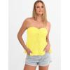 image:imageANRABESS Womens Tube Top Summer Strapless Tie Front Ruched Peplum Flared Hem Cute Bandeau Halter Tops 2026 Vacation OutfitsYellow