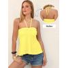 image:imageANRABESS Womens Tube Top Summer Strapless Tie Front Ruched Peplum Flared Hem Cute Bandeau Halter Tops 2026 Vacation OutfitsYellow