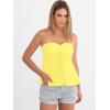 image:imageANRABESS Womens Tube Top Summer Strapless Tie Front Ruched Peplum Flared Hem Cute Bandeau Halter Tops 2026 Vacation OutfitsYellow