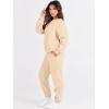 image:imageANRABESS Womens Two Piece Outfits Sweatsuit Lounge Set Long Sleeve Crewneck Sweatshirt Jogger Pants Tracksuit 2025 Fall SetsBeige
