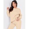 image:imageANRABESS Womens Two Piece Outfits Sweatsuit Lounge Set Long Sleeve Crewneck Sweatshirt Jogger Pants Tracksuit 2025 Fall SetsBeige