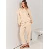 image:imageANRABESS Womens Two Piece Outfits Sweatsuit Lounge Set Long Sleeve Crewneck Sweatshirt Jogger Pants Tracksuit 2025 Fall SetsBeige