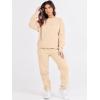 image:imageANRABESS Womens Two Piece Outfits Sweatsuit Lounge Set Long Sleeve Crewneck Sweatshirt Jogger Pants Tracksuit 2025 Fall SetsBeige