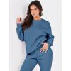 image:imageANRABESS Womens Two Piece Outfits Sweatsuit Lounge Set Long Sleeve Crewneck Sweatshirt Jogger Pants Tracksuit 2025 Fall SetsBlue