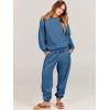 image:imageANRABESS Womens Two Piece Outfits Sweatsuit Lounge Set Long Sleeve Crewneck Sweatshirt Jogger Pants Tracksuit 2025 Fall SetsBlue