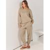 image:imageANRABESS Womens Two Piece Outfits Sweatsuit Lounge Set Long Sleeve Crewneck Sweatshirt Jogger Pants Tracksuit 2025 Fall SetsBrown