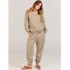 image:imageANRABESS Womens Two Piece Outfits Sweatsuit Lounge Set Long Sleeve Crewneck Sweatshirt Jogger Pants Tracksuit 2025 Fall SetsBrown