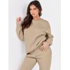 image:imageANRABESS Womens Two Piece Outfits Sweatsuit Lounge Set Long Sleeve Crewneck Sweatshirt Jogger Pants Tracksuit 2025 Fall SetsBrown